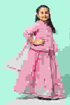 Peach Cotton Short Kurta Printed Suit Set image number 6