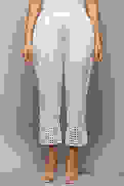 White Cotton Regular Solid Pants image number 5