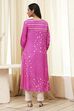 Pink Modal Printed A-Line Kurta image number 3