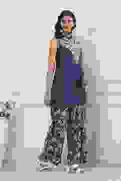 Indigo Cotton Printed Straight Kurta Set image number 5