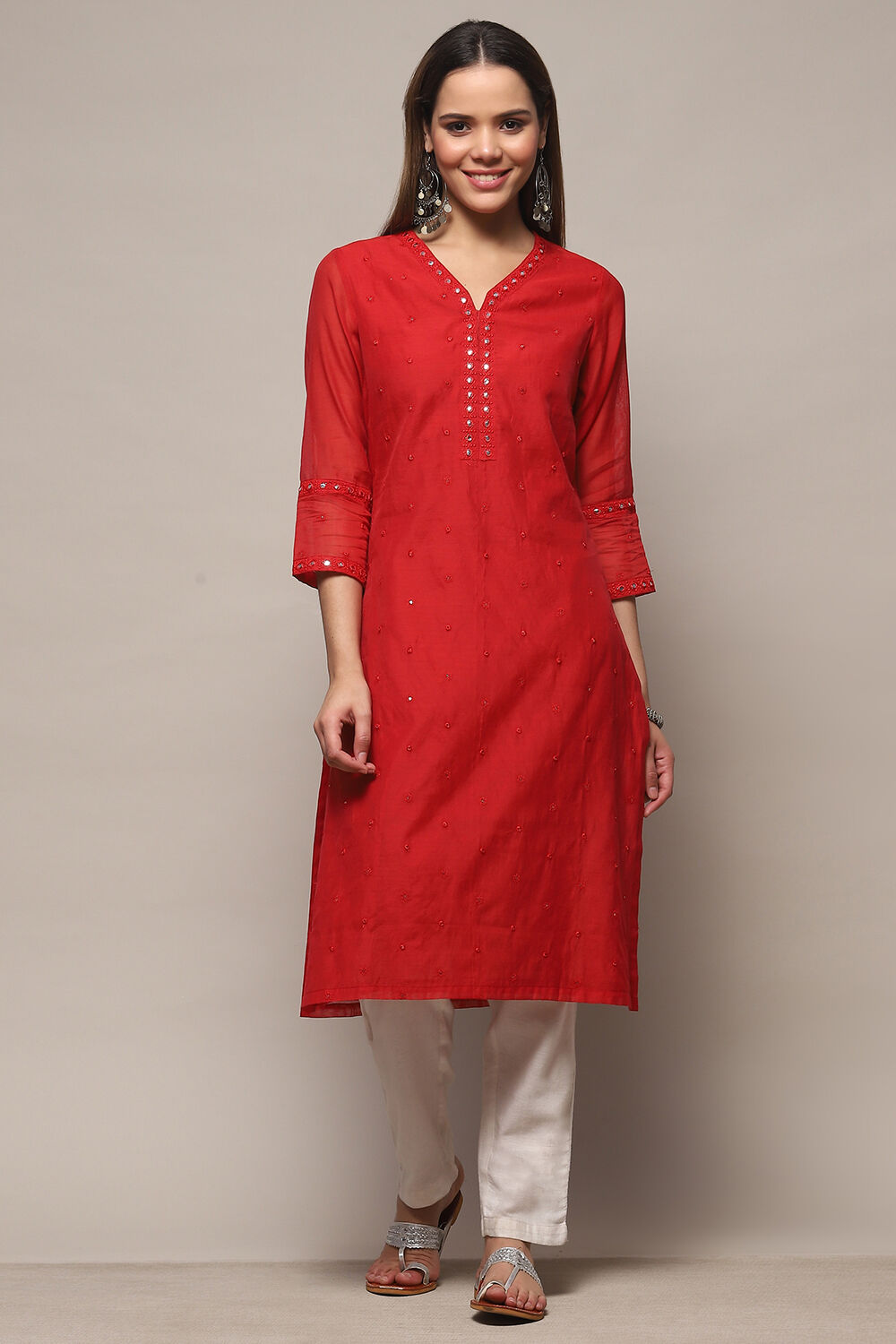 White Polyester Asymmetric Kurta image number 5