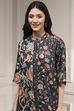 Charcoal Printed Straight Suit Set image number 1