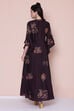 Brown Cotton Fusion Wear Dress image number 4