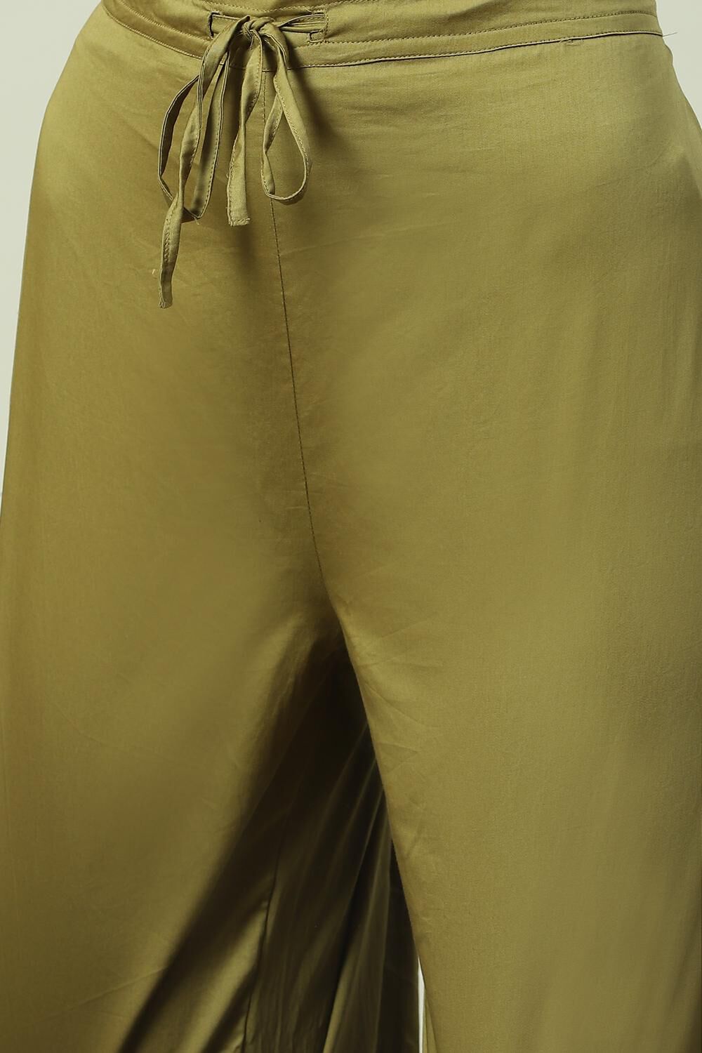 Mehandi Viscose Blend Straight Suit set image number 2