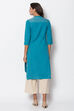Orange Cotton Flax Front Open Solid Kurta image number 4