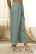 Dull Blue Solid Straight Palazzo image number 3