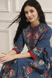 Blue Cotton Printed Anarkali Suit Set image number 0