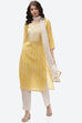 Yellow Cotton Unstitched Suit Set image number 7