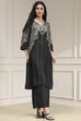 Black Printed Straight Kurta Set image number 0