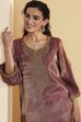 Black Metallic Viscose Poly Yarndyed Straight Kurta image number 1