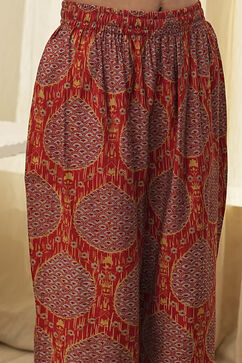 Rust Red Printed Co-ord Set image number 3