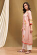Grey Floral Block-Printed Regular Fit Straight Kurta image number 2