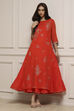 Tomato Red Poly Cotton Printed Kurta Dress image number 0