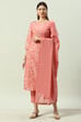 Sage Green Printed Straight Kurta Regular Pants Suit Set image number 0