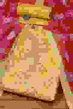 Yellow Silk Blend Printed Unstitched Suit Set image number 0