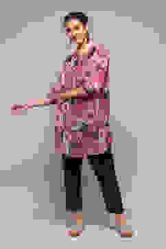 Black Polyester Straight Printed Top image number 1