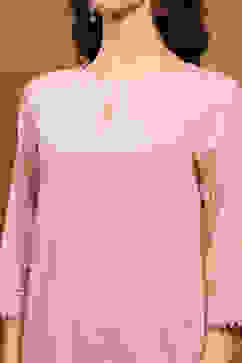 Beige Cotton Blend Solid Straight Kurta image number 1