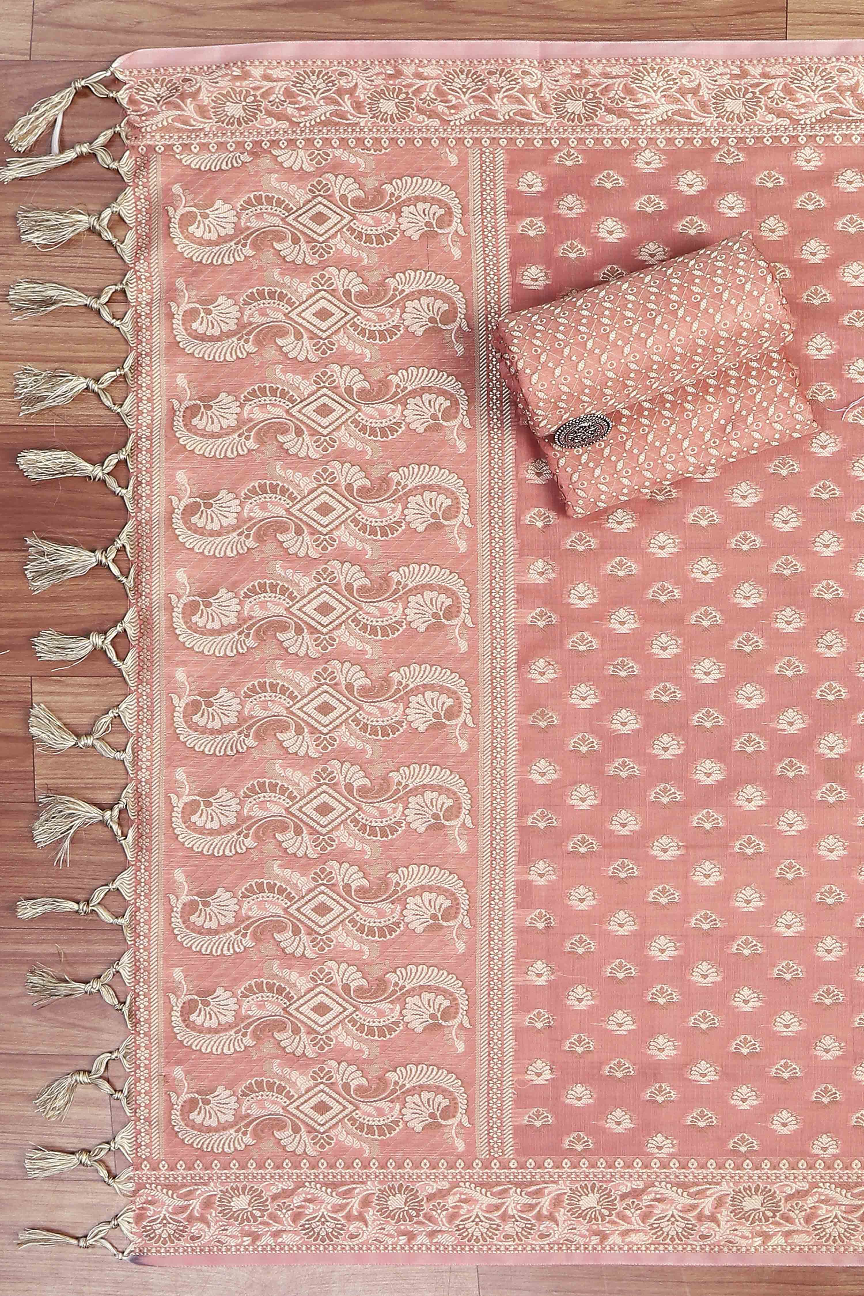 Mehendi Cotton Printed Embroidered Unstitched Suit Set image number 3