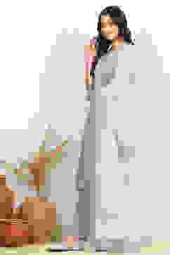 Teal Cotton Embroidered Unstitched Suit Set image number 4