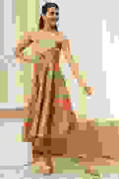 Green Cotton Blend Floral Printed Flared Dress image number 4