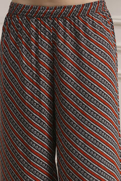 Orange Viscose Printed Fusion Set image number 2