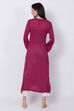 Teal Acrylic And Wool Straight Solid Kurta image number 4