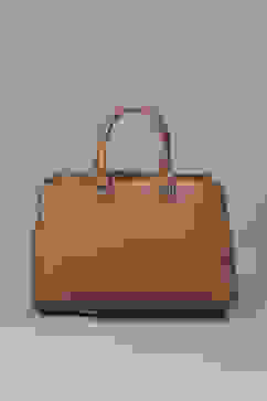 Brown PU Satchel image number 2