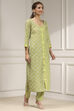 Green Cotton Digital Print Unstitched Suit Set image number 6