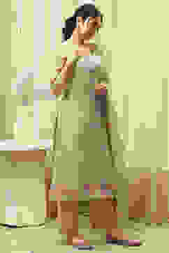 Beige Tissue Printed Unstitched Suit Set image number 6