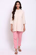 Natural Cotton Flax Straight Solid Kurti image number 4