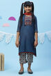 Blue Art Silk Girls Straight  Kurta Palazzo Suit Set image number 0