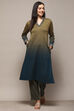 Teal Green Polyester Straight Yarndyed 2 Piece Set image number 0