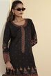 Black Multi-Motif Printed Straight Kurta image number 1