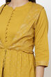 Rust Cotton Flared Printed Kurta image number 1