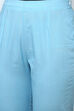 Blue Metallic Cotton Straight Kurta Slim Pant Suit Set image number 3