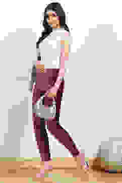 Brown Viscose Solid Pant image number 0