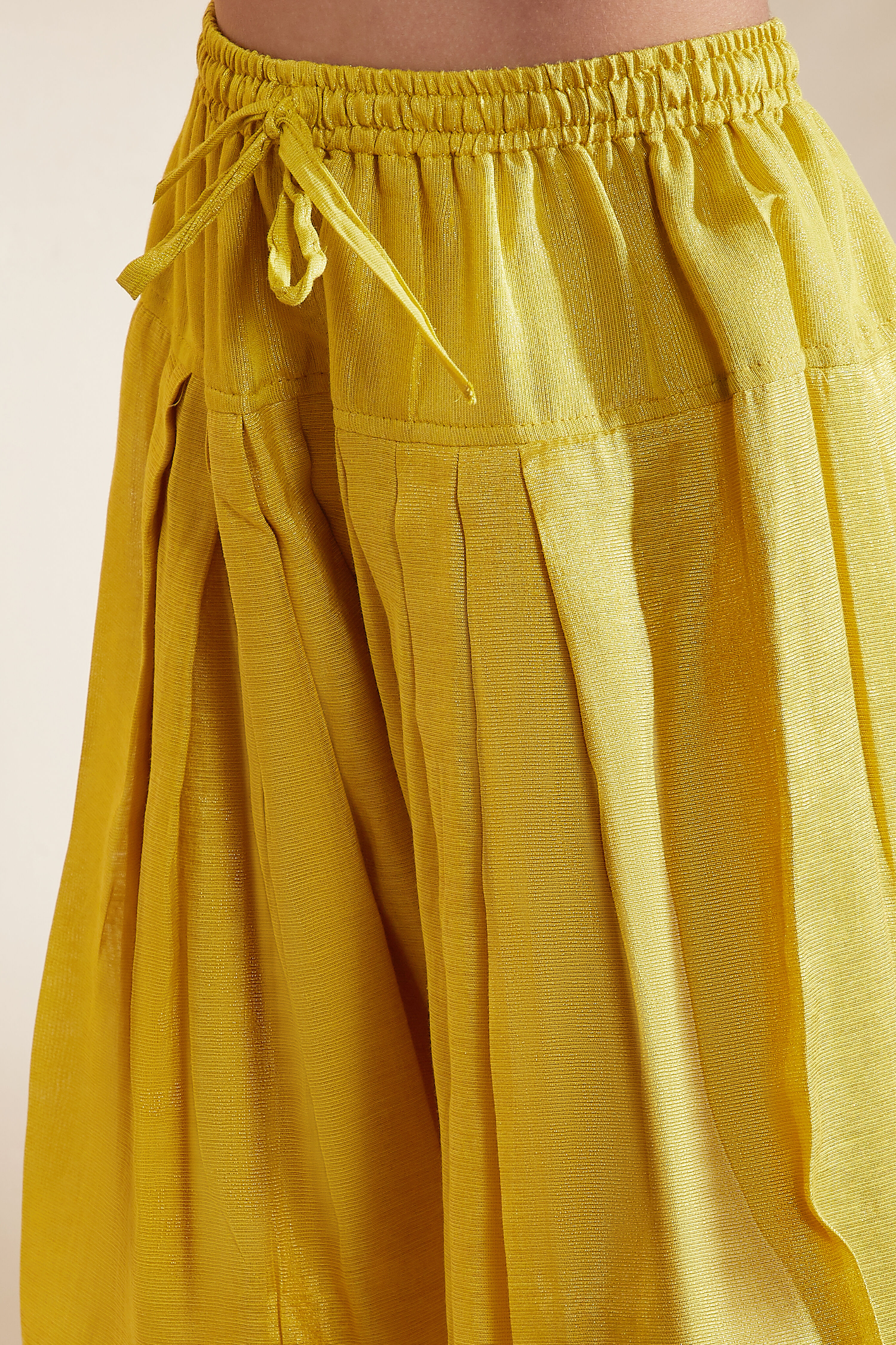 Yellow Floral Motifs Yarndyed Straight Kurta Set image number 2
