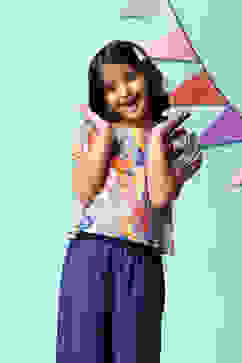 Blue Cotton Short Top image number 2