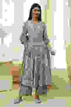 Green Cotton Printed Anarkali Suit Set image number 6