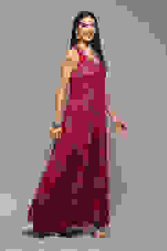 Cherry Red LIVA Flared Printed Dress image number 4