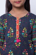 Navy Blue Cotton Straight Kurta Salwar Suit Set image number 1