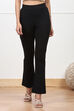Grey Solid Stretchable Bootcut Slim Fit Pants image number 4