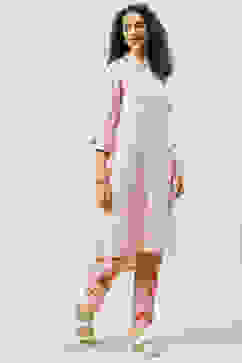 White and Red Straight Kurta Slim Pants Suit Set image number 3