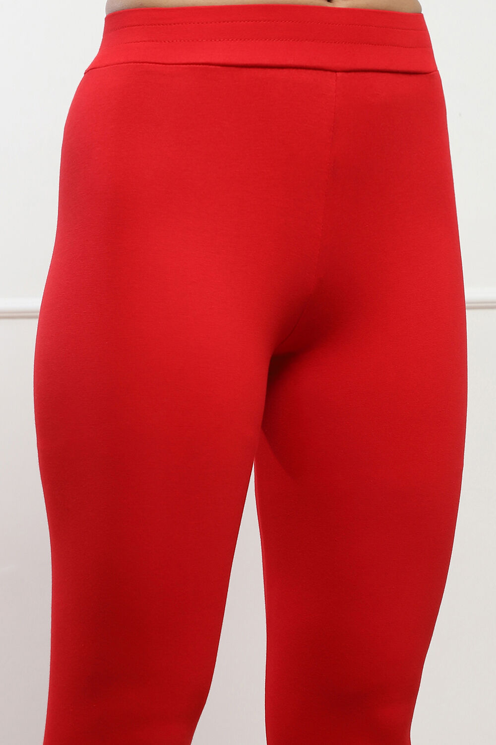 Black Cotton Blend Solid Leggings image number 1