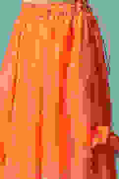 Orange Cotton Blend Short Top Lehenga Set image number 2