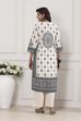 Off White Cotton Straight Suit Set image number 4