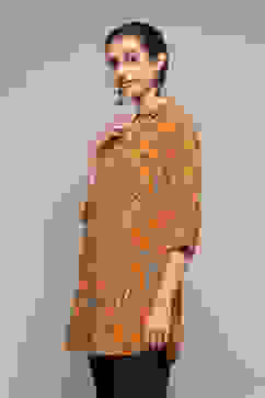 Mustard LIVA Straight Printed Top image number 3