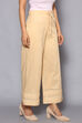 White Cotton Straight Palazzos image number 3