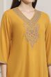 Yellow Viscose Rayon Straight Suit Set image number 1