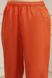 Orange Silk Straight Yarndyed Suit Set image number 2